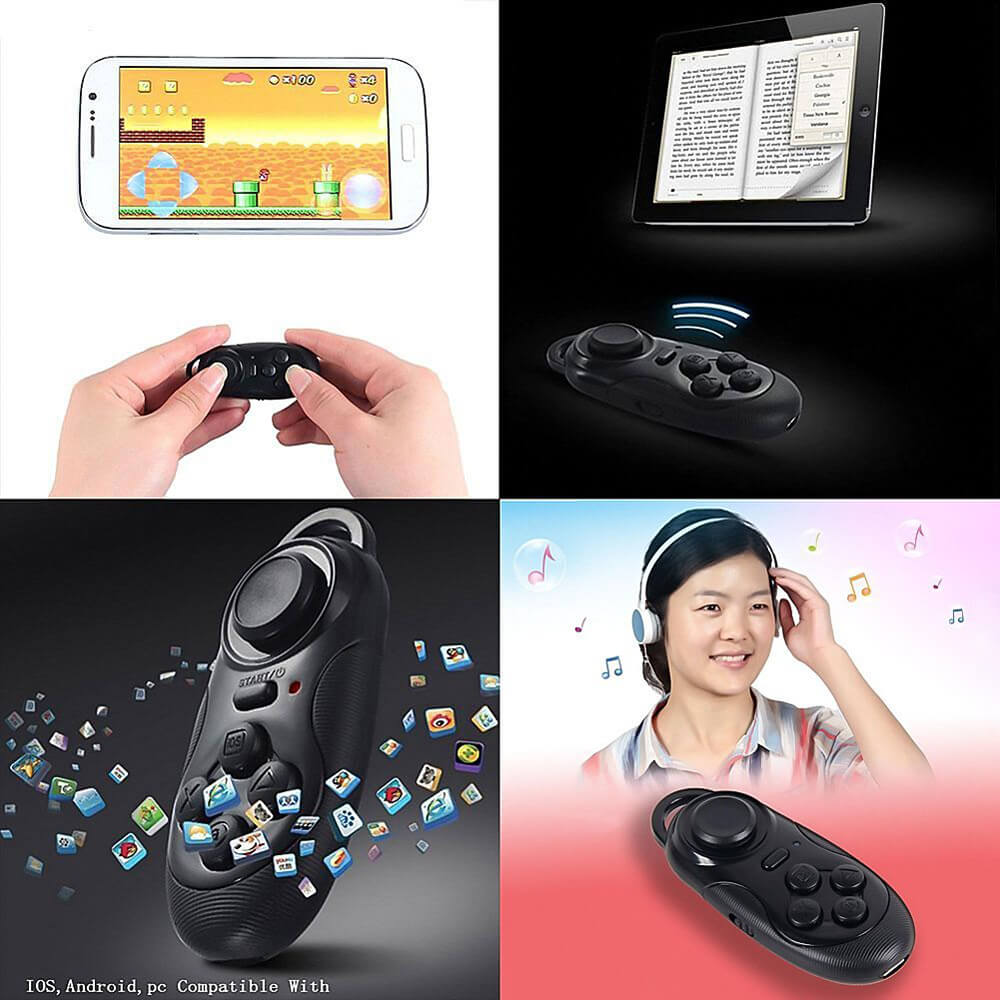Multi-function Wireless Bluetooth Selfie Remote Controller GamePad - Black