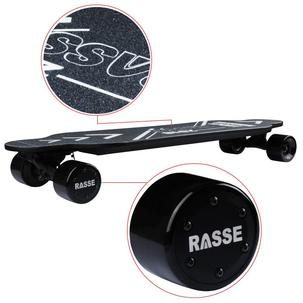[EU Stock] RASSE YB-ED-022 Electric Skateboard Wireless Remote Control Dual 350W Motor 25km/h EU Plug - Black