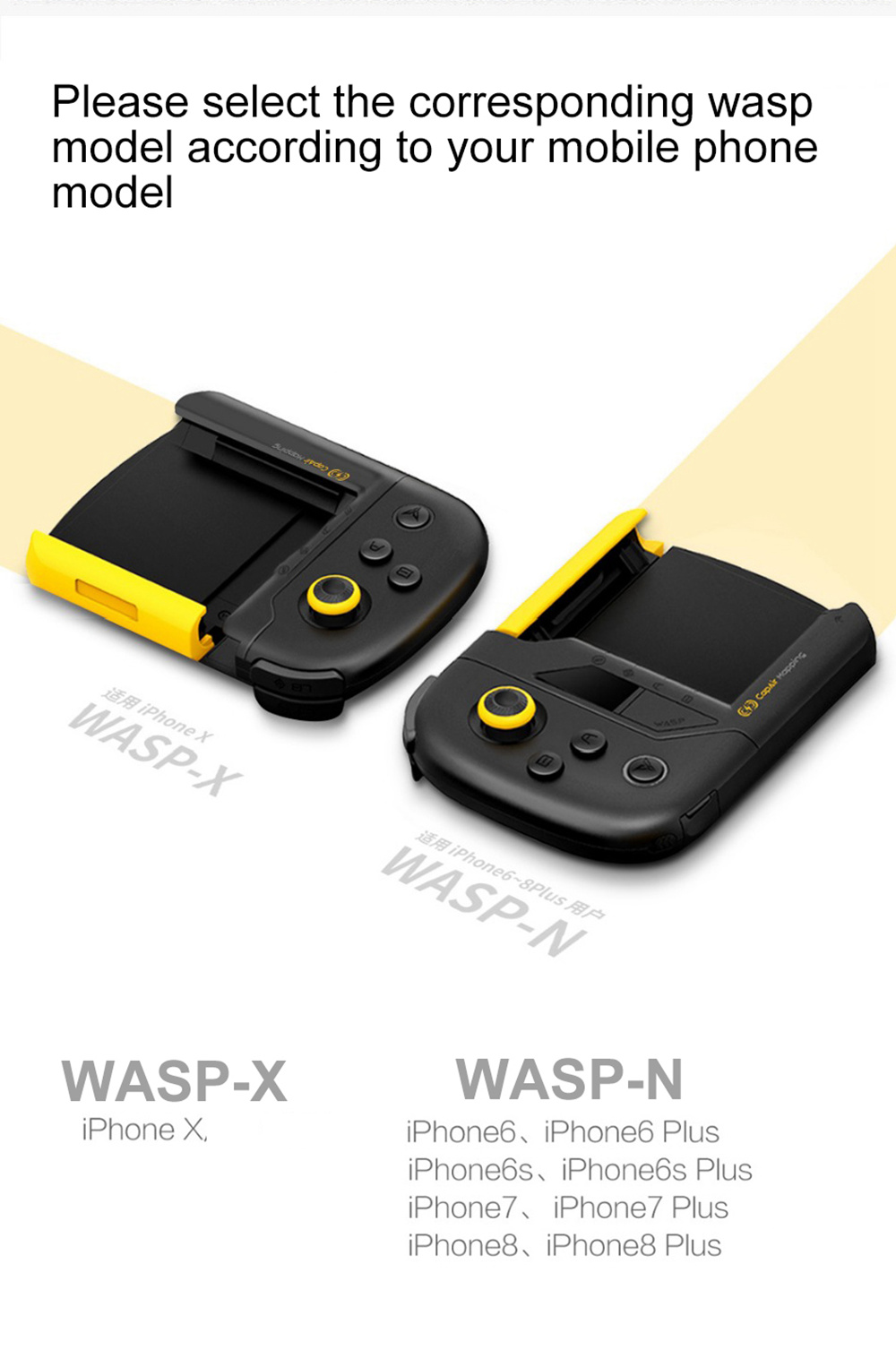 Xiaomi Flydigi WASP-N CapAir Mapping One-hand game controller for iphone6~8Plus support Pubg Mobile Legends