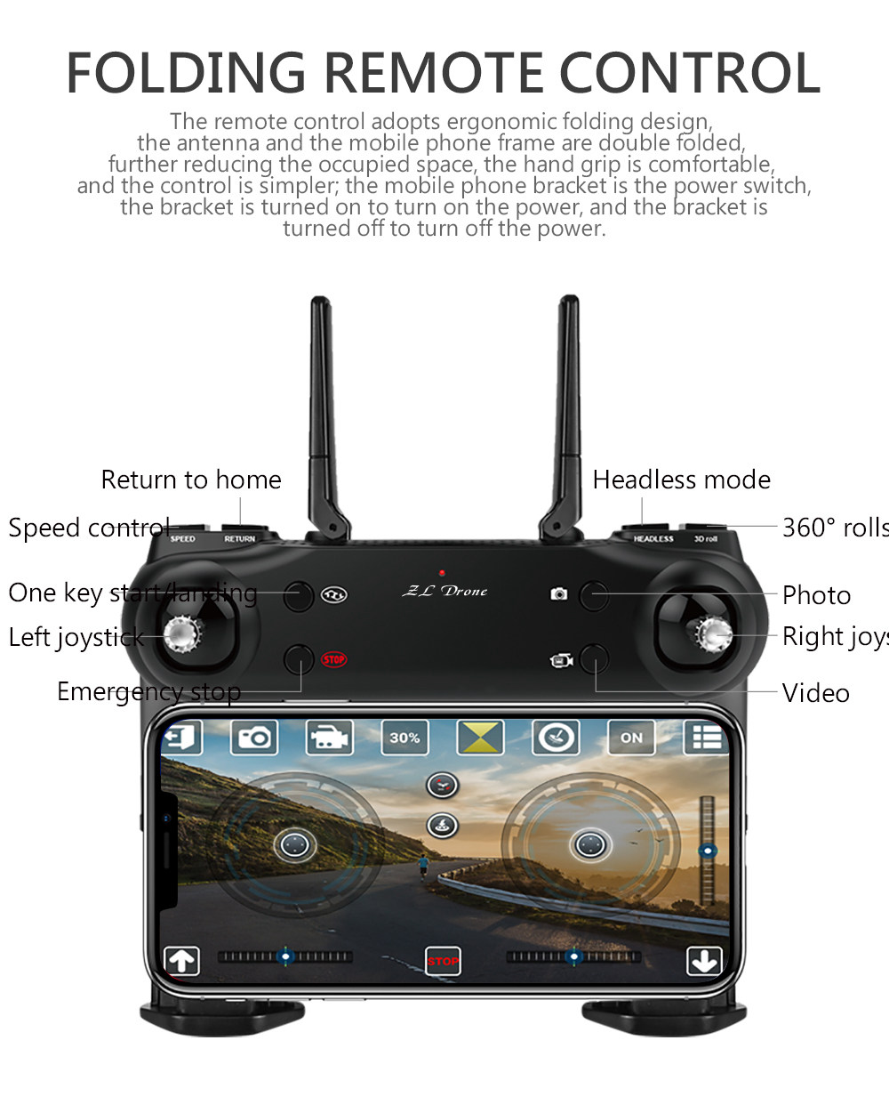 SG106 1080P WiFi FPV RC Drone Optical Flow Positioning RTF - Black