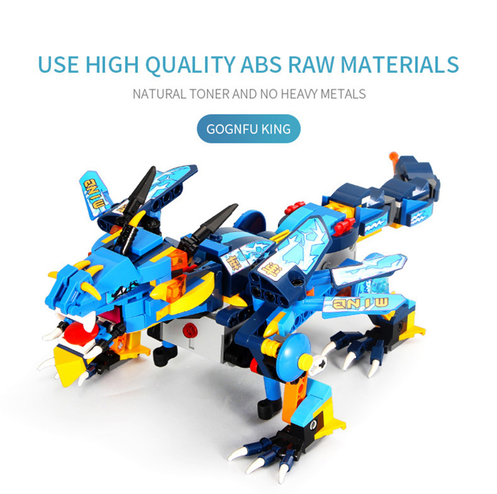 MoFun 13018 2.4G 4CH DIY Smart Remote Control Robot Building Block RC Battle Dragon Toy