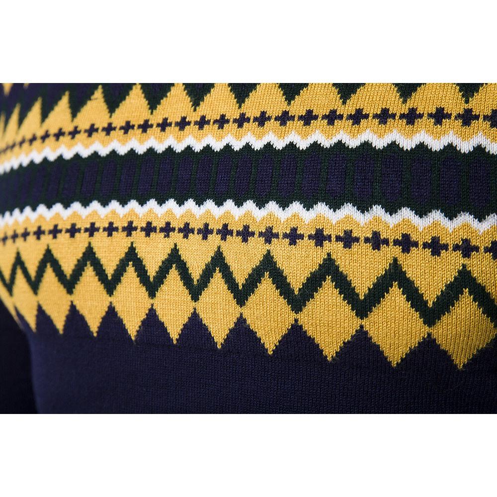 C03 Men Casual Autumn Winter Warm Round Neck Sweater Size M - Yellow