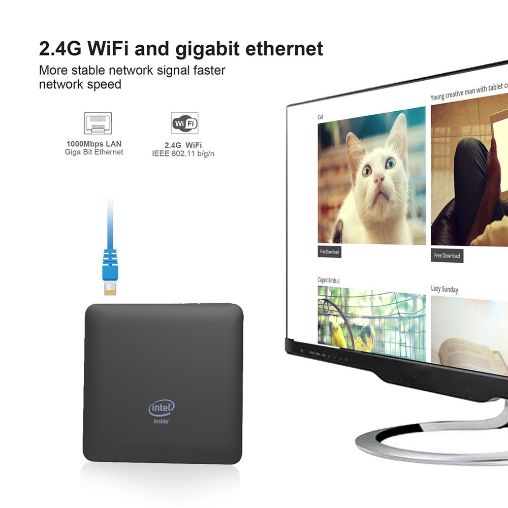 T7 II Intel Atom X5-Z8350 Windows 10&nbsp; 2GB/32GB Mini PC Bluetooth WiFi Gigabit LAN USB3.0 HDMI