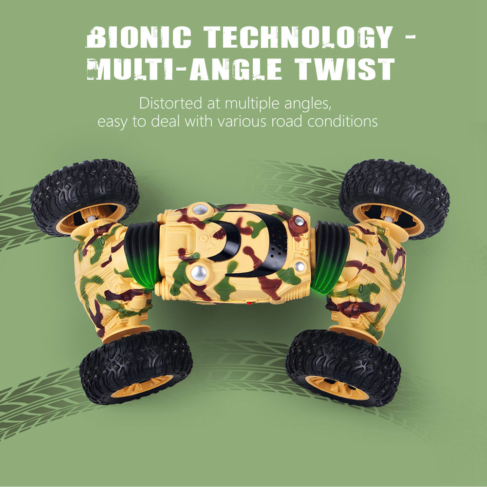 1086 2.4G 1:16 4CH Deformation Stunt Twisting Off-road Climbing RC Car RTR - Yellow