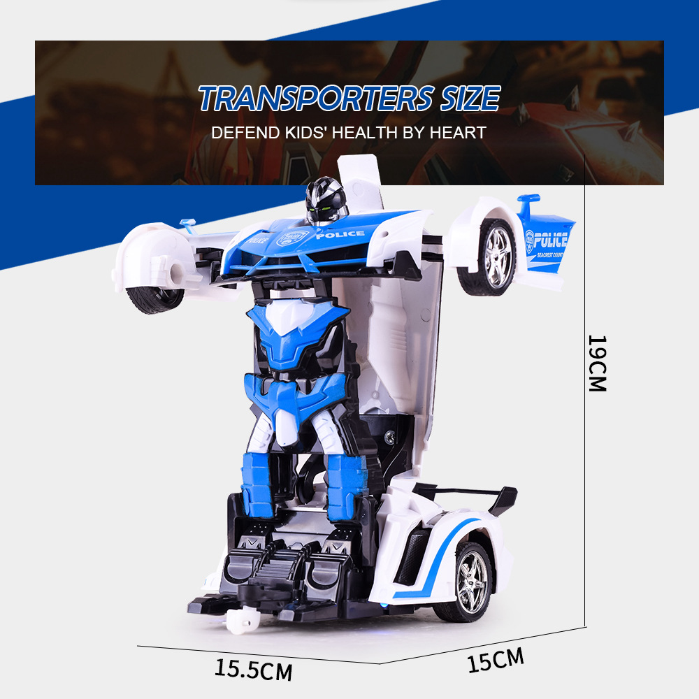 1023 1:18 4CH 2 In 1 Deformation Racing RC Car Transformers Robot RTR - Lamborghini Blue