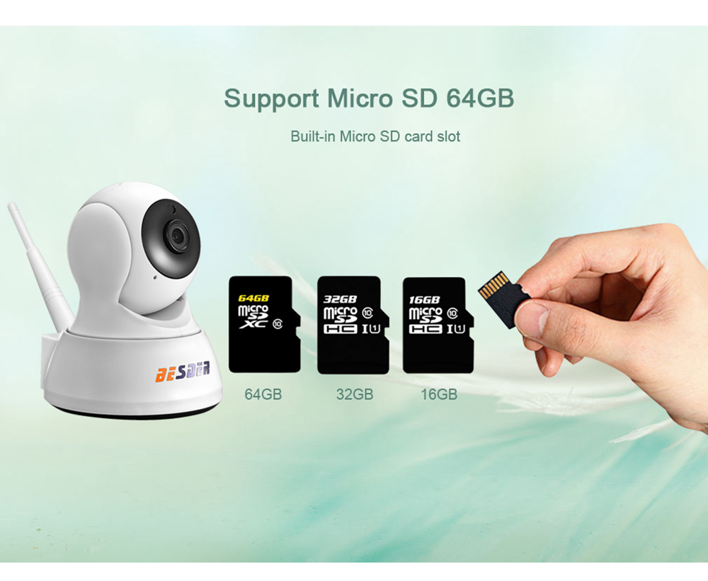 BESDER BES-N703F HD 720P Home Security Wifi IP Camera Two-way Audio Night Vision Baby Monitor - White US Plug