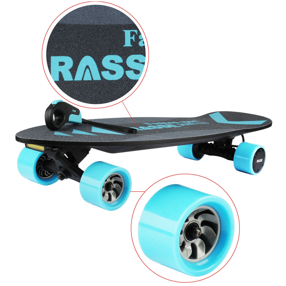[EU Stock] RASSE YB-D001 Electric Skateboard Wireless Remote Control Dual 350W Motors 25km/h EU Plug - Blue