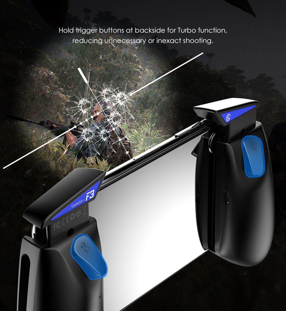 Gamesir F3 Plus Gamepad AirFlash Grip For Fortnite PUGB Shooting Game Support Android iOS Mobile Phones