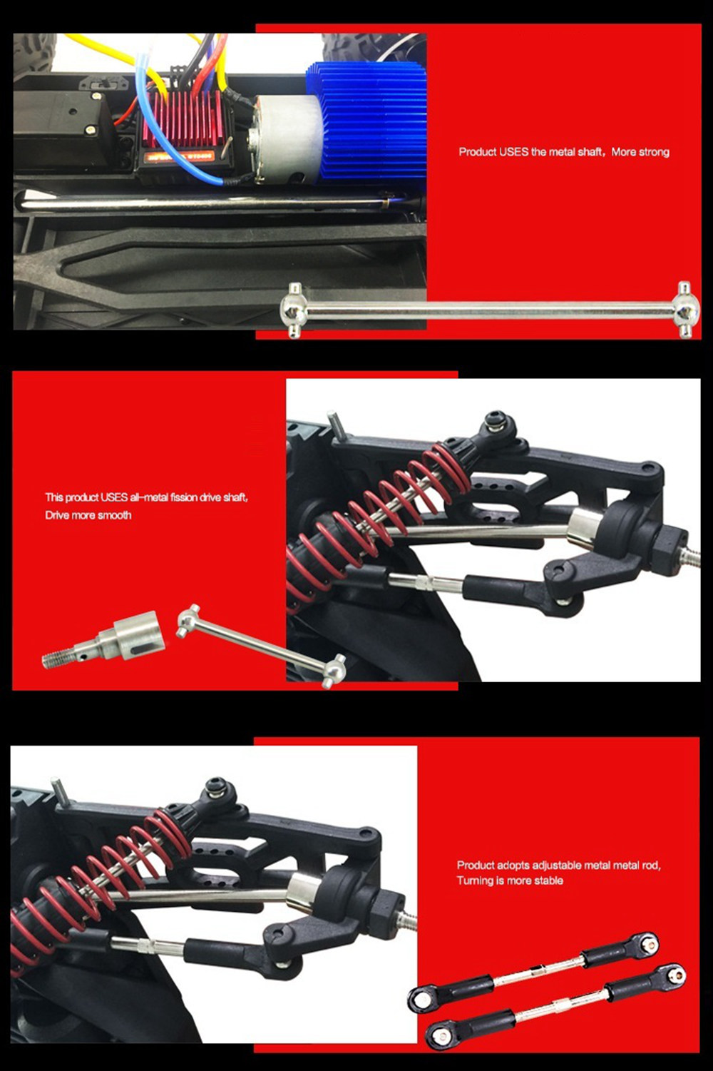 HG HG-104 2.4G 1:10 4WD Full-scale High-speed Off-road Monster Truck RC Car RTR