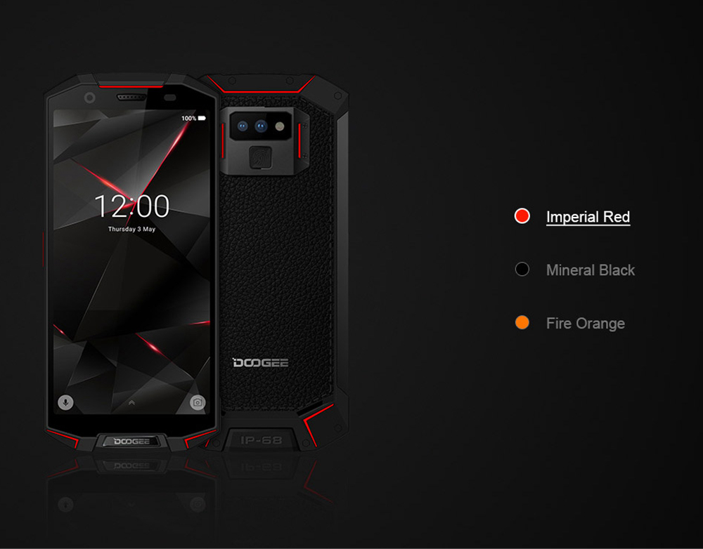 [HK Stock]DOOGEE S70 5.99 Inch 4G LTE Smartphone Helio P23 6GB 64GB 12.0MP+5.0MP Dual Rear Cameras Android 8.1 IP68 Fast Charge NFC - Red