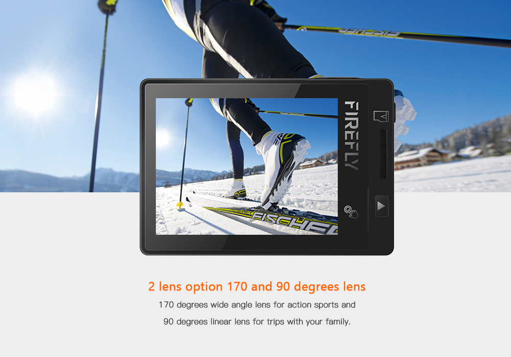 Hawkeye Firefly 8SE 4K HD Action Camera with 2.0" IPS Touch Screen SONY IMX117 12 Mega WDR CMOS Sensor - 90 Degrees Lens