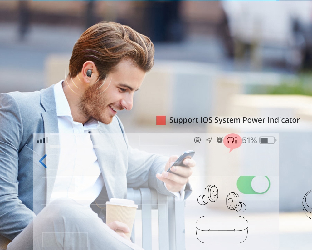 T11 Wireless Earbuds Bluetooth 5.0 Stereo Sound  - Black