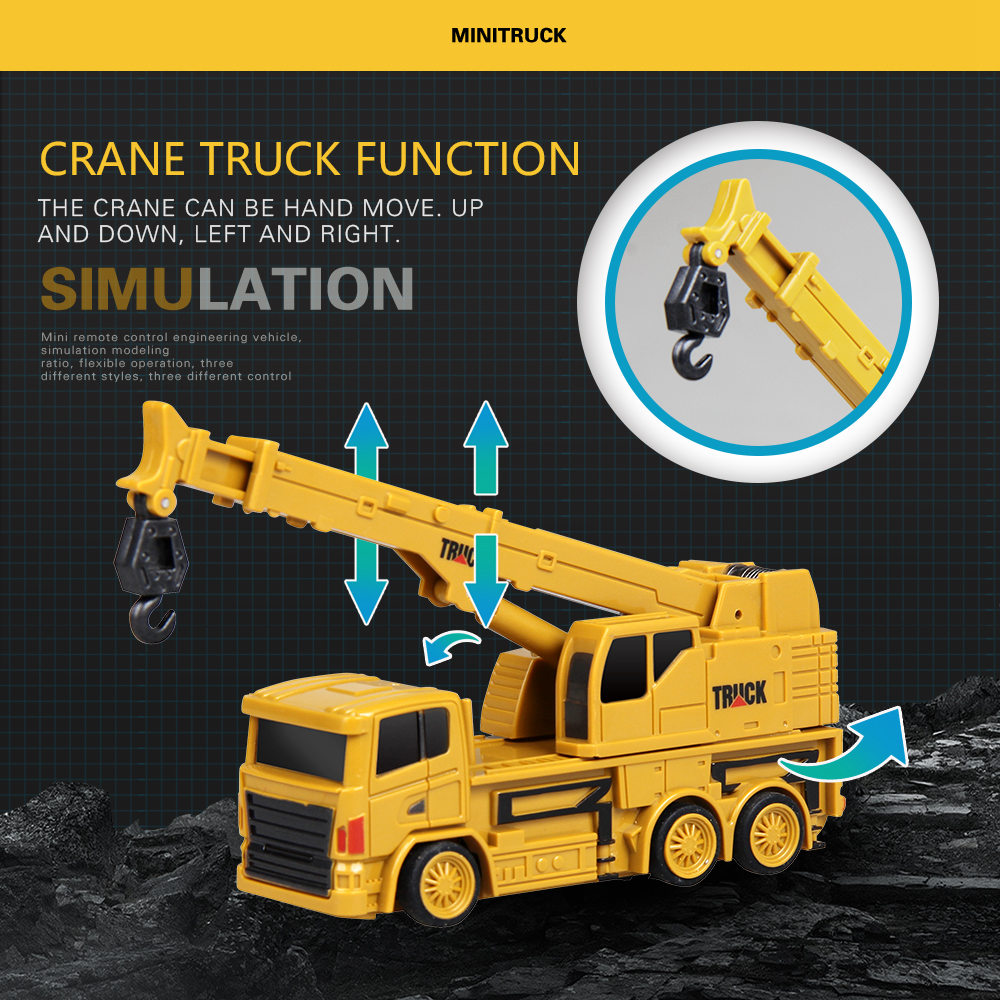 ShenQiWei 8028 1:64 4CH Mini Bulldozer RC Car Engineering Vehicles - RTR