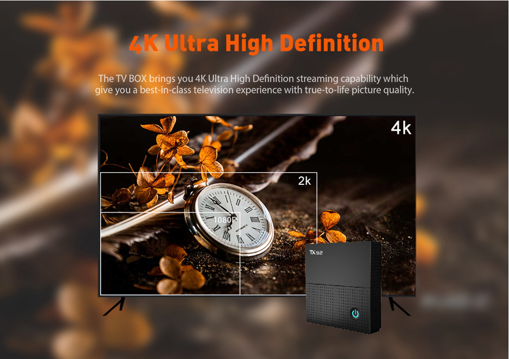 TANIX TX92-LP Amlogic S912 3GB/32GB Android 4K TV Box Dual Band WiFi Bluetooth Gigabit LAN HDMI with LED Display KODI 17.3