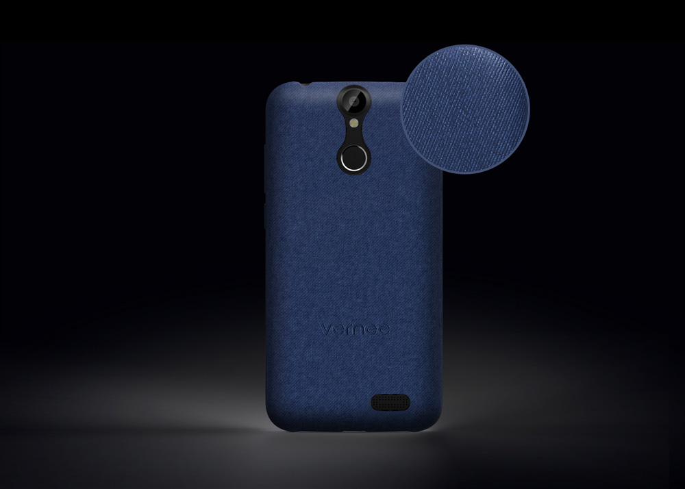 Back Cover For Vernee Thor Smartphone Colorful Fabric Protective Phone Case - Blue