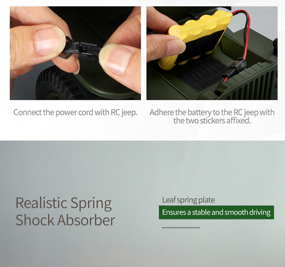 JJRC Q65 Transporter-6 2.4G 1:10 4WD Convertible Jeep Off-road RC Car Military Truck RTR - Navy Blue