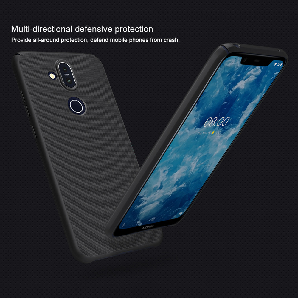 NILLKIN Matte Hard Phone Case for Nokia 8.1/X7 Protective Back Cover - Black