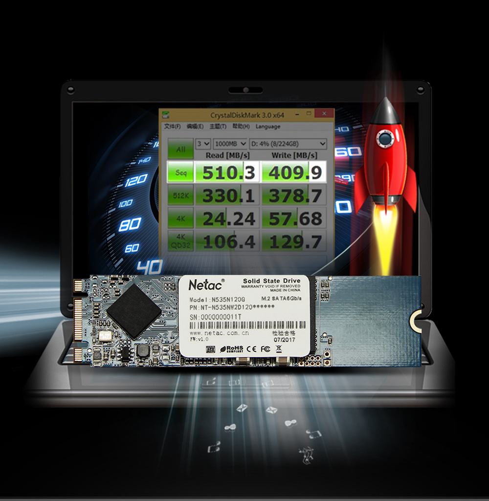 Netac N535N 120GB SSD M.2 2280 Interface Marble Blue