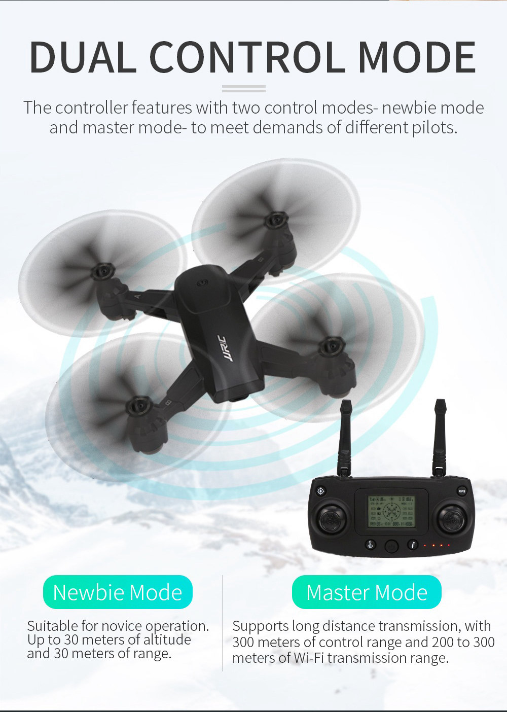 JJRC H78G 1080P GPS  5G WiFi FPV Foldable RC Drone Follow Me Mode RTF - Black