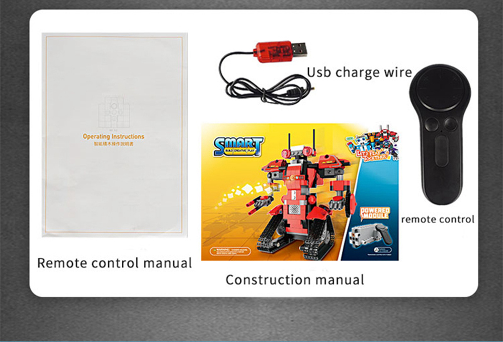 MoFun M1 BB13001 392PCS 2.4G 4CH DIY Smart Remote Control Building Block RC Robot Toy