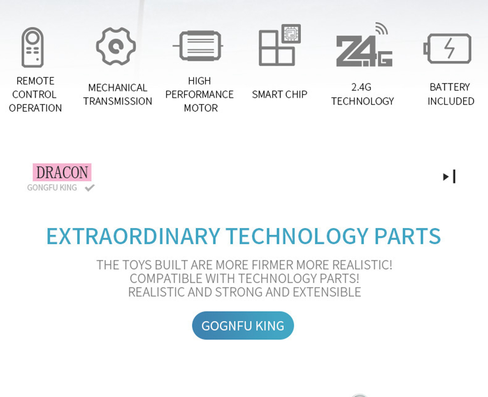 MoFun 13021 2.4G 4CH DIY Smart Remote Control Robot Building Block RC Battle Dragon Toy