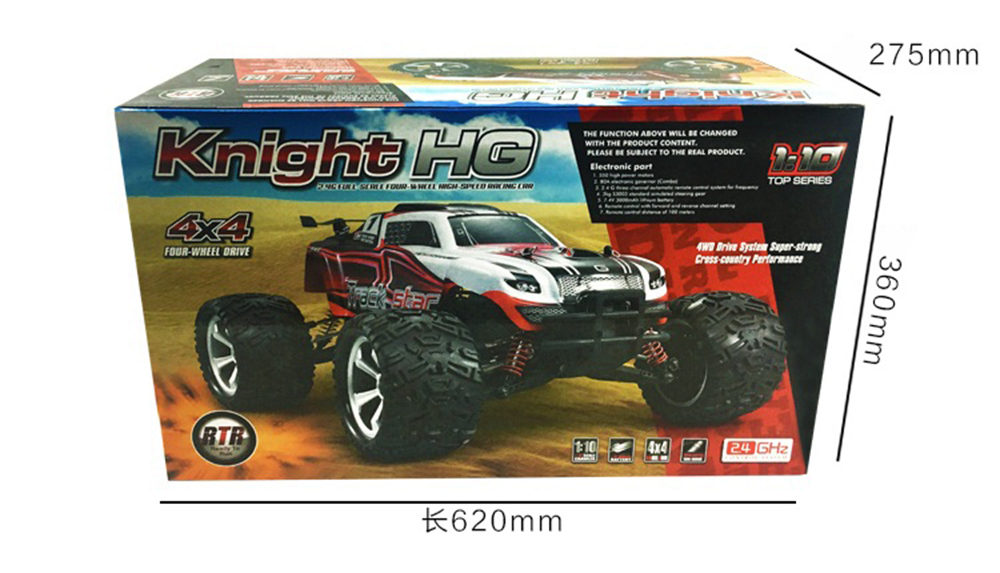 HG HG-104 2.4G 1:10 4WD Full-scale High-speed Off-road Monster Truck RC Car RTR