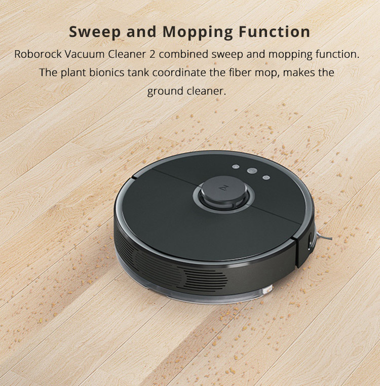 [Poland Stock][International Version]Roborock S55 Robot Vacuum Cleaner 2 Automatic Area Cleaning 2000Pa Suction 2 in 1 Sweeping Mopping Function LDS Path Planning 5200mAh Battery MI Vacuum Cleaner Upgraded Version - Black
