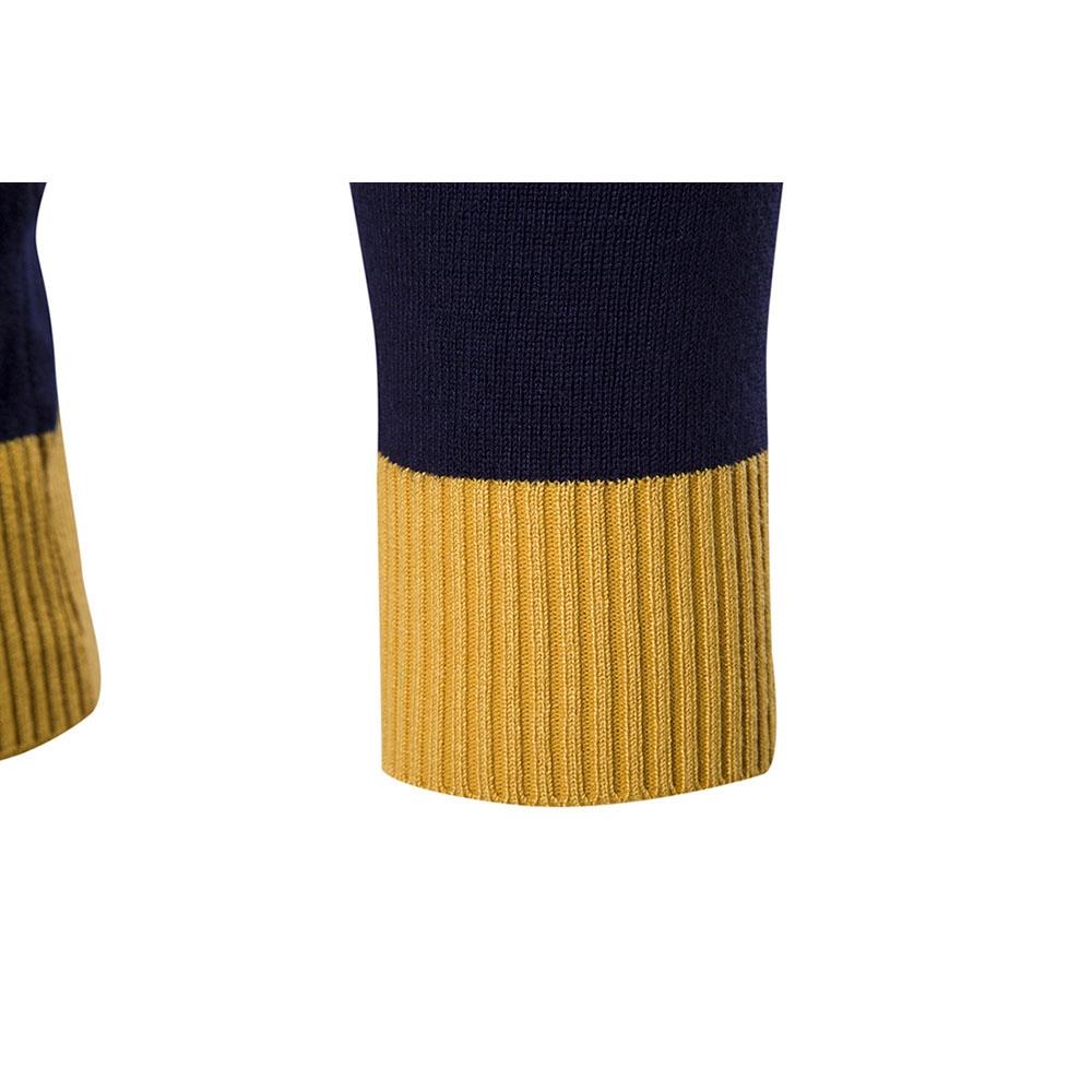 C03 Men Casual Autumn Winter Warm Round Neck Sweater Size M - Yellow