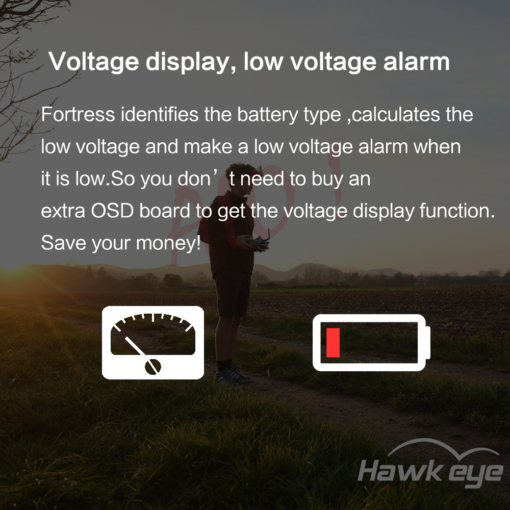 Hawkeye Firefly Fortress 960H TVL 2.1mm Micro FPV Camera AIO 1-6S 5.8G 0-200mW 72CH Transmitter VTX