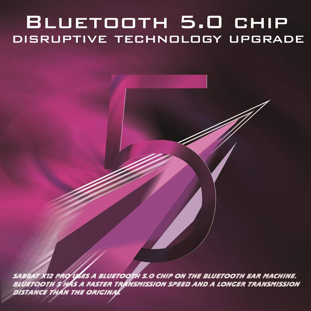 Sabbat X12 Pro TWS Earbuds Bluetooth 5.0 About 3 Hours Working Time Surround Sound - Ice Soul White