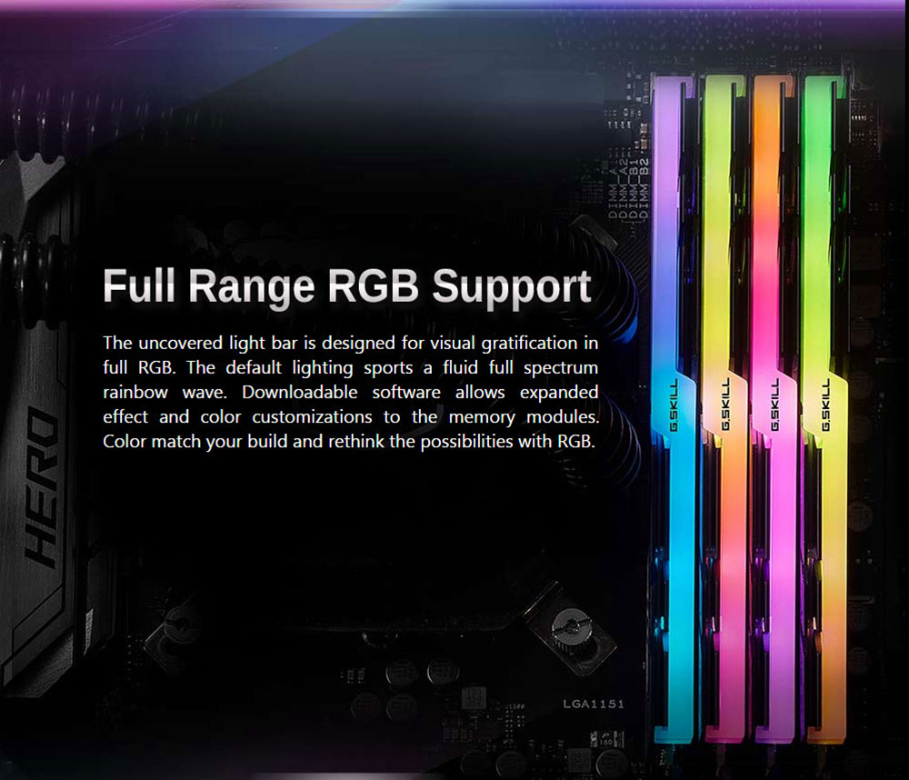 G.SKILL TridentZ RGB Series DDR4 3200MHz 32GB (4 x 8GB) Memory Modules Kit For Desktop Computer - Black