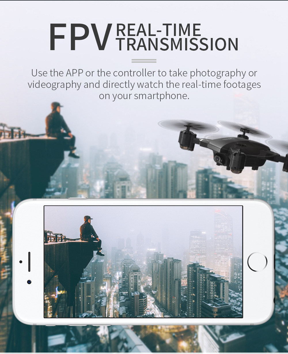 JJRC H78G 1080P GPS  5G WiFi FPV Foldable RC Drone Follow Me Mode RTF - White