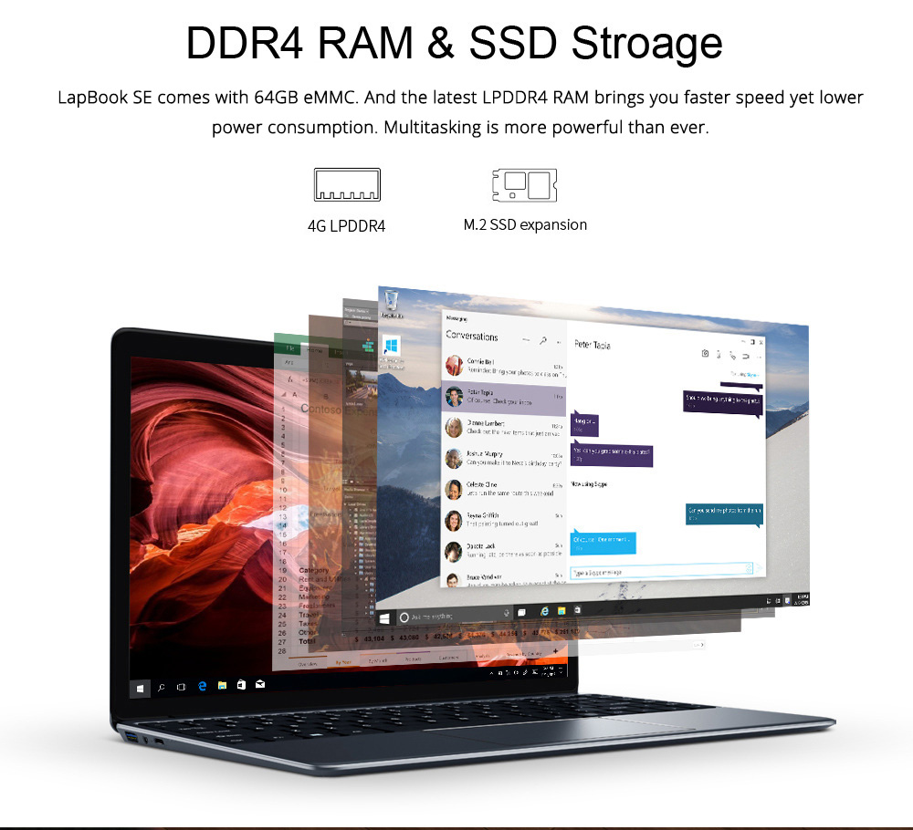Chuwi Lapbook SE Laptop Intel Gemini Lake N4100 Quad Core 13.3 Inch IPS 1920*1080 Windows 10 4GB RAM 64GB ROM - Grey