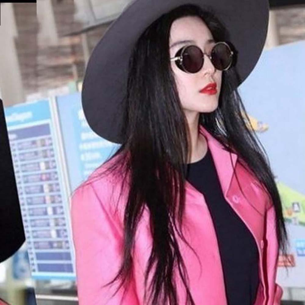 Round Metal UV400 Vintage Steampunk Sunglasses - Gold + Black