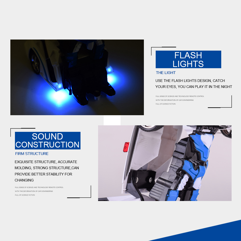 1023 1:18 4CH 2 In 1 Deformation Racing RC Car Transformers Robot RTR - Lamborghini Blue