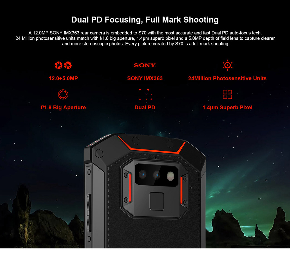 [HK Stock]DOOGEE S70 5.99 Inch 4G LTE Smartphone Helio P23 6GB 64GB 12.0MP+5.0MP Dual Rear Cameras Android 8.1 IP68 Fast Charge NFC - Black