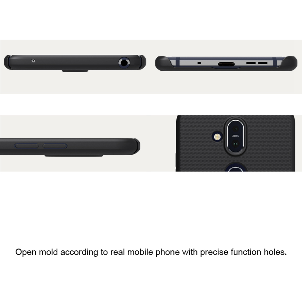 NILLKIN Matte Hard Phone Case for Nokia 8.1/X7 Protective Back Cover - Black