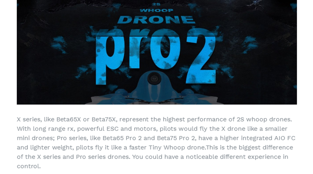 BETAFPV Beta75 Pro 2 75mm Tiny Whoop 1-2S FPV Racing Drone F4 FC OSD 5A ESC 5.8G 48CH VTX DSMX Receiver  - BNF