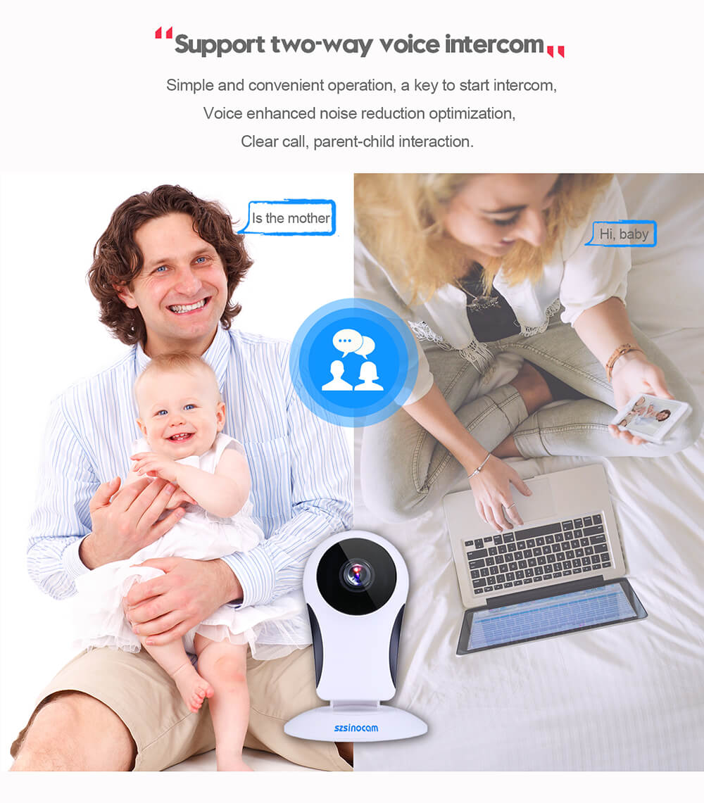 SN-IPC-3002FSW10 Panoramic Smart Wireless IP Camera Motion Detection Automatic Alarm - White