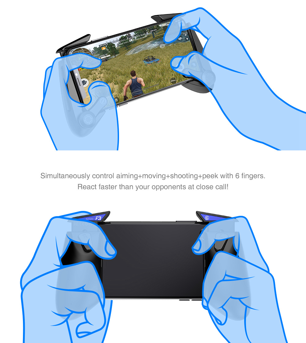 Gamesir F3 Plus Gamepad AirFlash Grip For Fortnite PUGB Shooting Game Support Android iOS Mobile Phones