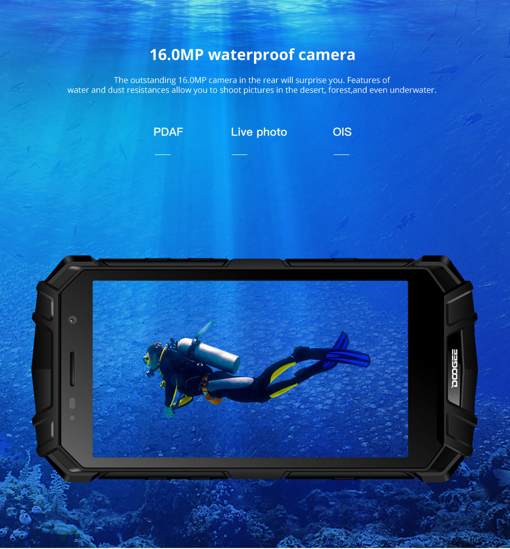 [HK Stock]DOOGEE S60 Lite 5.2 Inch 4G LTE Smartphone MT6750T 4GB 32GB 16.0MP Rear Camera Android 8.1 IP68 Wireless Charge NFC - Silver