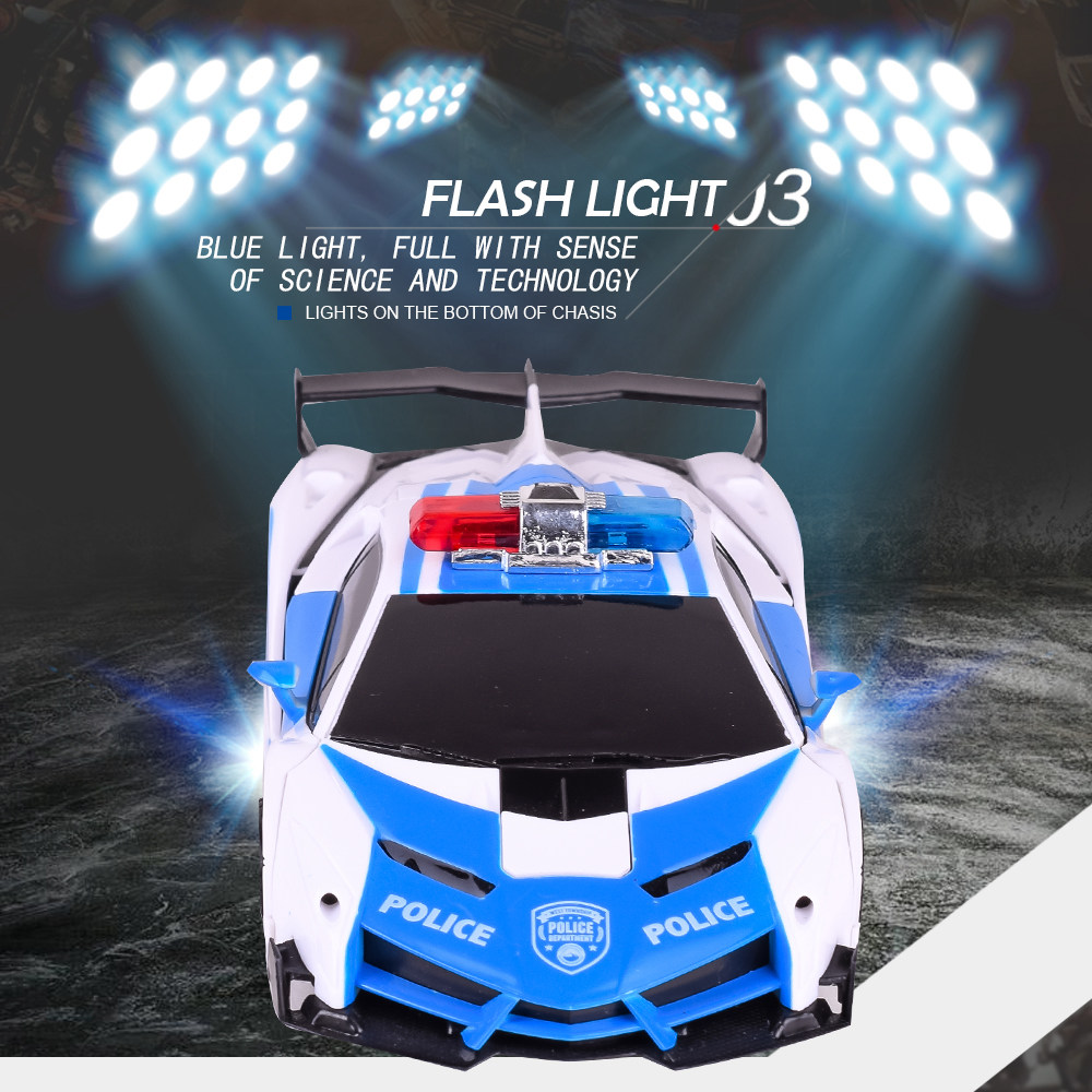 1023 1:18 4CH 2 In 1 Deformation Racing RC Car Transformers Robot RTR - Lamborghini Blue