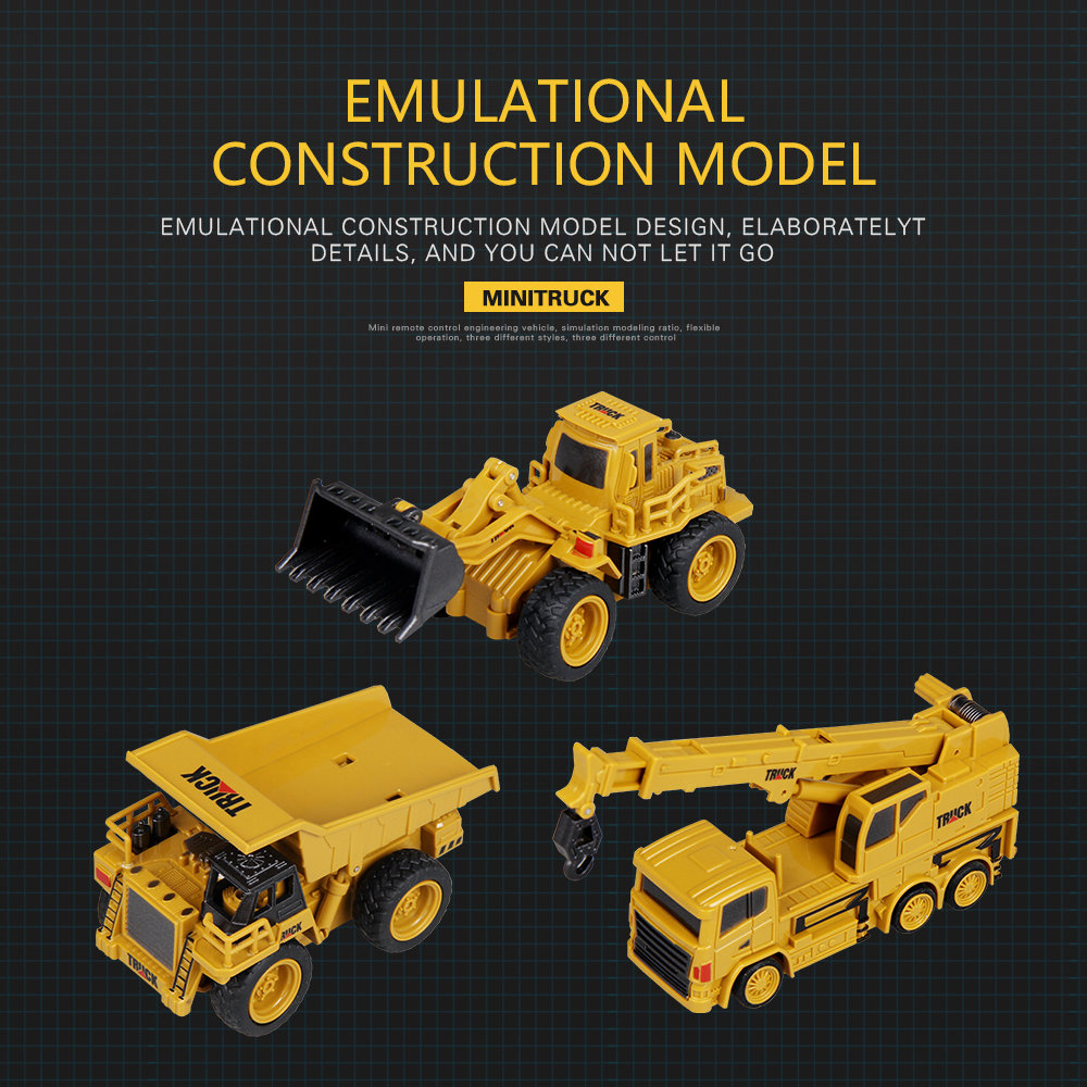 ShenQiWei 8028 1:64 4CH Mini Bulldozer RC Car Engineering Vehicles - RTR