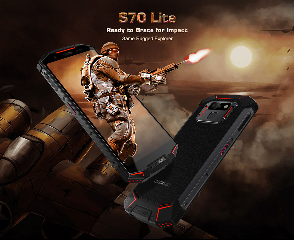 [HK Stock]DOOGEE S70 Lite 5.99 Inch 4G LTE Smartphone Helio P23 4GB 64GB 13.0MP+8.0MP Dual Rear Cameras Android 8.1 IP68 Wireless Charge NFC - Orange