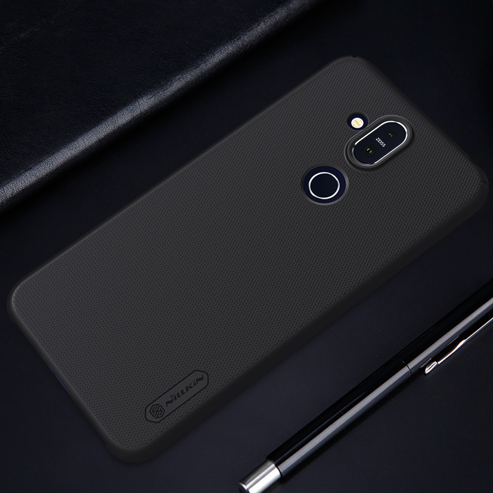 NILLKIN Matte Hard Phone Case for Nokia 8.1/X7 Protective Back Cover - Black