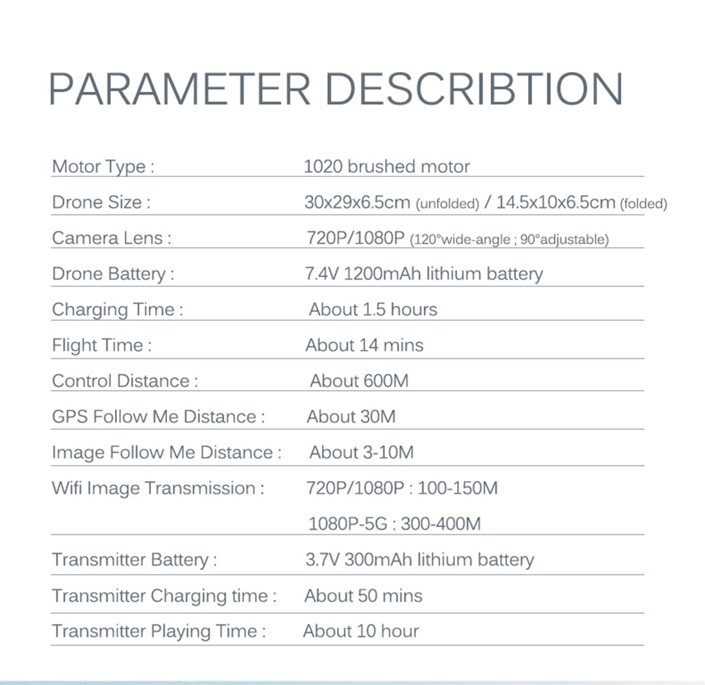 SJRC Z5 1080P FHD GPS 2.4G WIFI FPV Foldable RC Drone RTF + Extra Battery