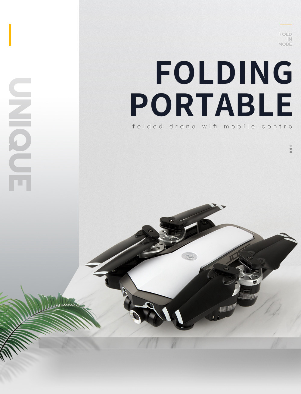 JDRC JD-20S PRO WIFI FPV Foldable RC Drone With 1080P Wide-angle HD Camera Flying Time 18mins RTF - Black