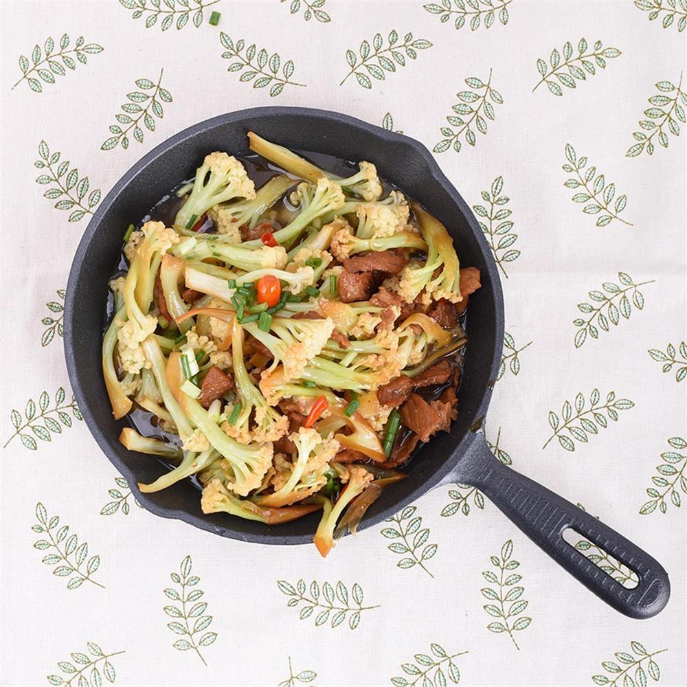 Handle Pot Frying Pan Cast Iron Skillet Wooden Cooking Tools Without Pot Lid