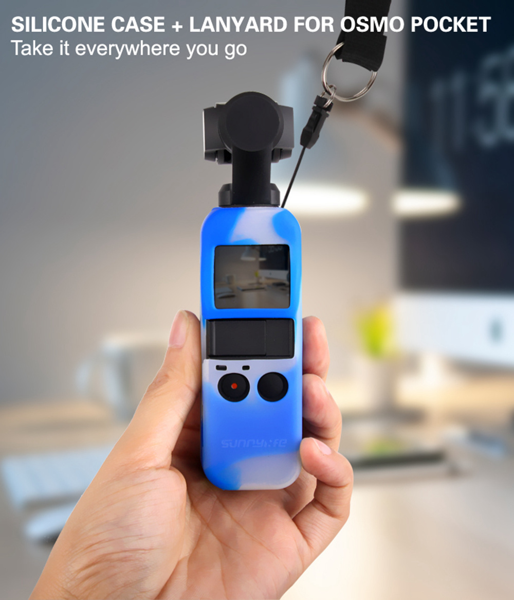 Sunnylife Silicone Case with Lanyard for DJI OSMO Pocket Handheld Gimbal - White