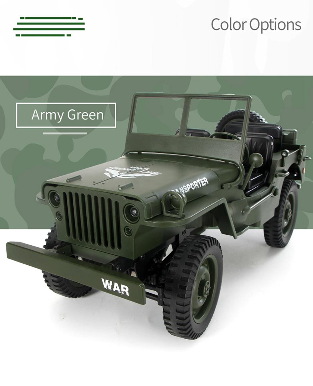 JJRC Q65 Transporter-6 2.4G 1:10 4WD Convertible Jeep Off-road RC Car Military Truck with Car Cloak RTR - Navy Blue